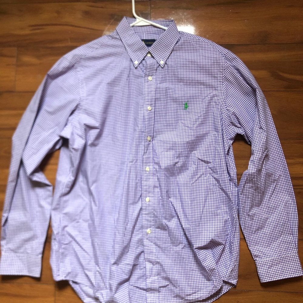 Men’s Polo Ralph Lauren Purple checkered button down shirt